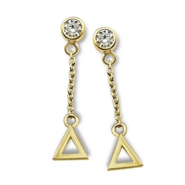 JWLS4U | Oorhangers Triangle Gold